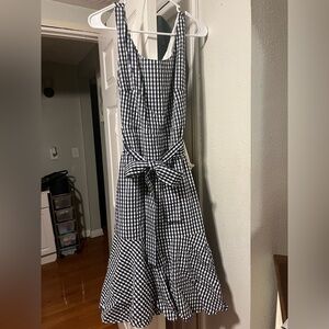 Navy and White Gingham Dress